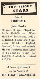 1959 Top Flight Stars #5 John Charles Back