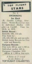 1959 Top Flight Stars #6 Ian Black Back