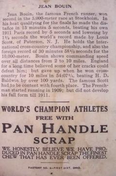 1913 Pan Handle Scrap World's Champion Athletes (T230) #NNO Jean Bouin Back