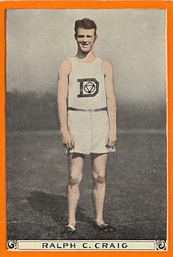 1913 Pan Handle Scrap World's Champion Athletes (T230) #NNO Ralph C. Craig Front