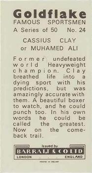 1971 Barratt & Co. Famous Sportsmen #24a Cassius Clay Back