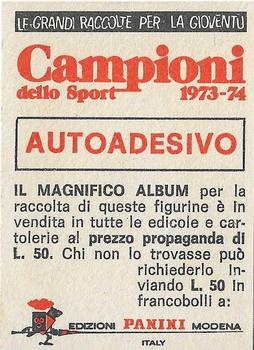 1973-74 Panini Campioni Dello Sport #292 Joe Frazier Back