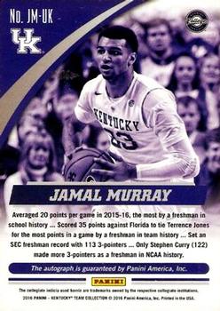 2016 Panini Kentucky Wildcats - Autographs Gold #JM-UK Jamal Murray Back