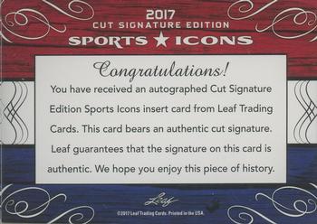 2017 Leaf Sports Icons Cut Signature Edition #NNO Gary Carter Back