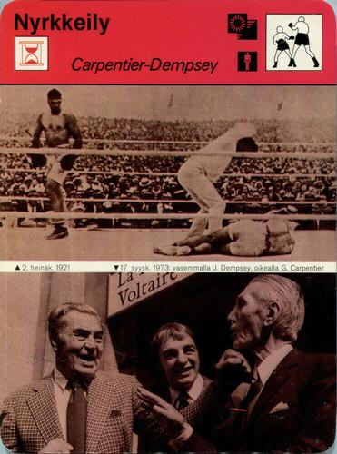 1977 Sportscaster Series 1 Finnish #01-06 Georges Carpentier / Jack Dempsey Front