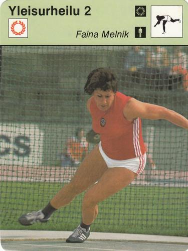 1977 Sportscaster Series 1 Finnish #01-13 Faina Melnik Front