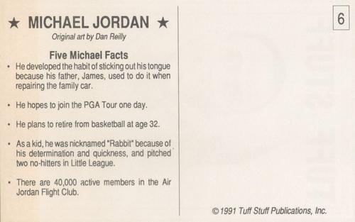 1991 Tuff Stuff Magazine Postcard Inserts #6 Michael Jordan Back