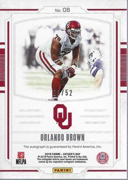 2018 Panini Father's Day - Private Signings #OB Orlando Brown Back