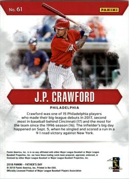 2018 Panini Father's Day - Future Frames #61 J.P. Crawford Back