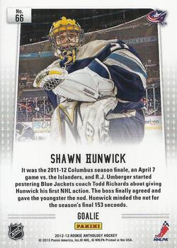 2013 Panini Father's Day - Prizm Hockey Father's Day Pulsar Parallel #66 Shawn Hunwick Back