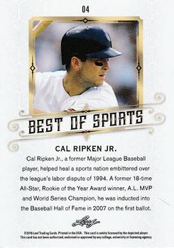 2018 Leaf Best of Sports #04 Cal Ripken Jr. Back