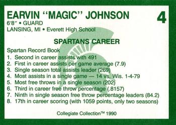 1990 Collegiate Collection Michigan State Spartans - Promos #4 Magic Johnson Back