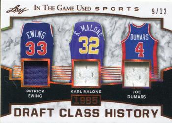 2018 Leaf In The Game Used Sports - Draft Class History Relics #DCH-02 Patrick Ewing / Karl Malone / Joe Dumars Front