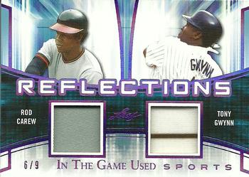 2018 Leaf In The Game Used Sports - Reflections Relics Purple Prismatic #R-13 Rod Carew / Tony Gwynn Front