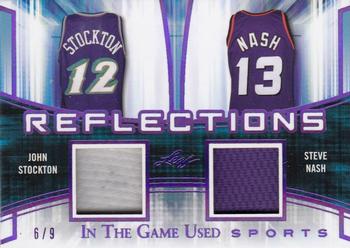 2018 Leaf In The Game Used Sports - Reflections Relics Purple Prismatic #R-29 John Stockton / Steve Nash Front