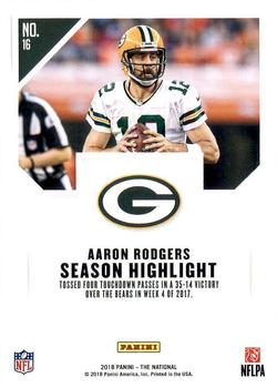2018 Panini National Convention #16 Aaron Rodgers Back