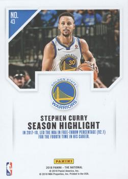 2018 Panini National Convention #43 Stephen Curry Back