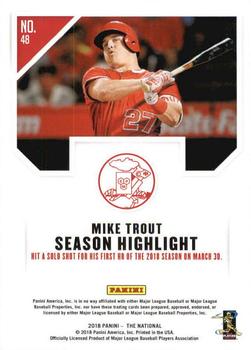 2018 Panini National Convention #48 Mike Trout Back