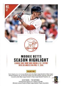 2018 Panini National Convention #52 Mookie Betts Back