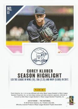 2018 Panini National Convention #61 Corey Kluber Back