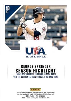 2018 Panini National Convention #67 George Springer Back