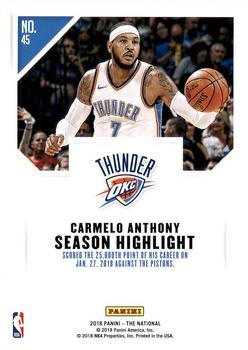 2018 Panini National Convention #45 Carmelo Anthony Back