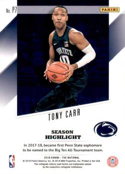 2018 Panini National Convention - NBA Prospects Magnetic Fury #P7 Tony Carr Back