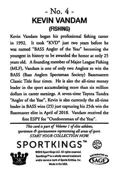 2018 Sportkings #4 Kevin VanDam Back
