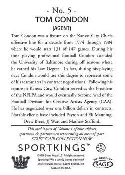 2018 Sportkings #5 Tom Condon Back