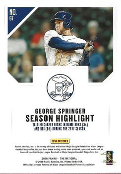 2018 Panini National Convention - Magnetic Fury #67 George Springer Back