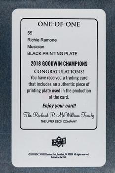 2018 Upper Deck Goodwin Champions - Printing Plates Black #55 Richie Ramone Back