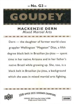 2018 Upper Deck Goodwin Champions - Goudey #G3 Mackenzie Dern Back