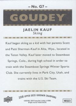 2018 Upper Deck Goodwin Champions - Goudey #G7 Jaelin Kauf Back