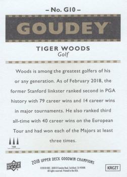 2018 Upper Deck Goodwin Champions - Goudey #G10 Tiger Woods Back