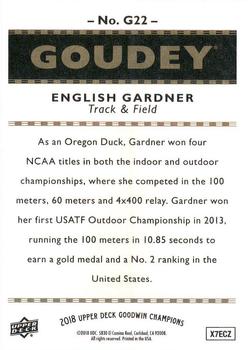 2018 Upper Deck Goodwin Champions - Goudey #G22 English Gardner Back