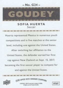 2018 Upper Deck Goodwin Champions - Goudey #G24 Sofia Huerta Back