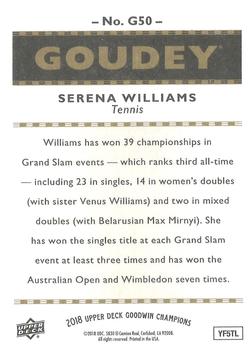 2018 Upper Deck Goodwin Champions - Goudey #G50 Serena Williams Back