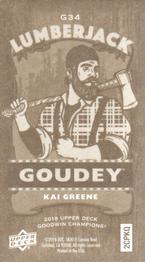 2018 Upper Deck Goodwin Champions - Goudey Minis Wood Lumberjack #G34 Kai Greene Back