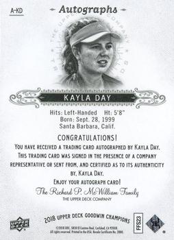 2018 Upper Deck Goodwin Champions - Autographs #A-KD Kayla Day Back