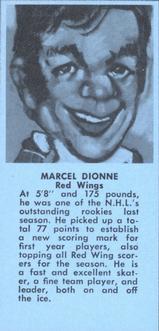 1973 Little Caesars Sports Calendar #NNO Marcel Dionne Front