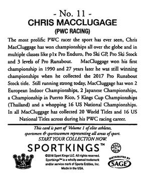 2018 Sportkings - Mini #11 Chris MacClugage Back