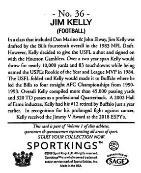 2018 Sportkings - Mini #36 Jim Kelly Back