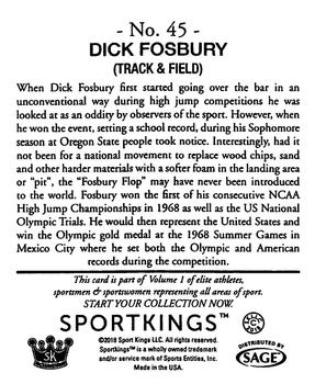 2018 Sportkings - Mini #45 Dick Fosbury Back