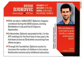 2019 Sports Illustrated for Kids #800 Novak Djokovic Back