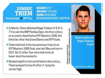 2019 Sports Illustrated for Kids #830 Dominic Thiem Back