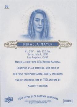 2018 Upper Deck Goodwin Champions - Royal Blue #98 Mikaela Mayer Back