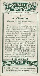 1926 Player's Footballers Caricatures by Rip #7 Arthur Chandler Back