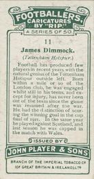 1926 Player's Footballers Caricatures by Rip #11 James Dimmock Back