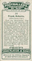 1926 Player's Footballers Caricatures by Rip #20 Frank Roberts Back