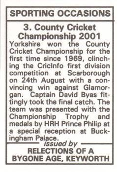 2002 Reflections of a Bygone Age - Sporting Occasions #3 County Cricket Championship 2001 Back